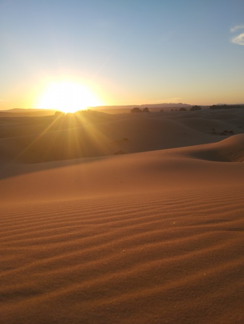 Coucher du soleil sur l'erg Chebbi (novembre 2023 )