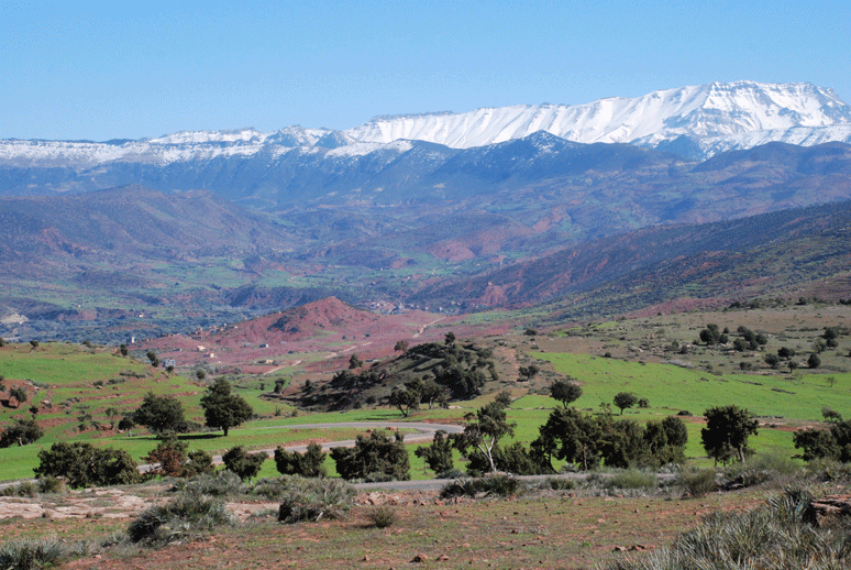 Le massif du Ngoum au dessus de Demnate