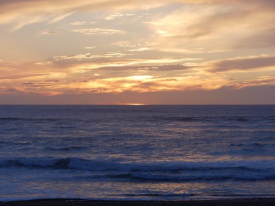 Coucher de soleil sur la plage de Sidi Ifni