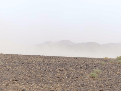 Tempête de sable en arrivant sur Goulmina